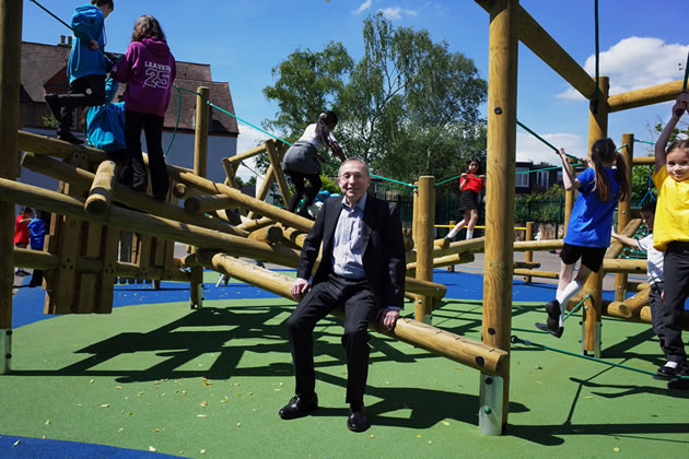 Andy Slaughter in the William Hogarth School playground 