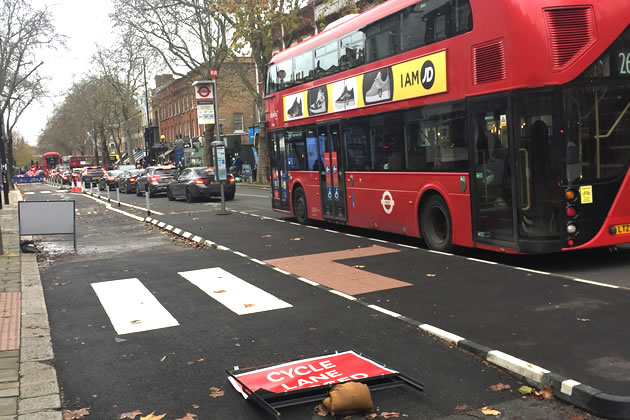 Delays to buses on Cycleway 9 causing concern to TfL 