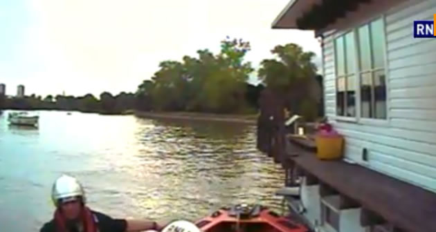 Houseboat drifting