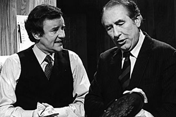 Richard Briers with Peter Jones appearing in a TV adaptation of Stephen Potter's work 