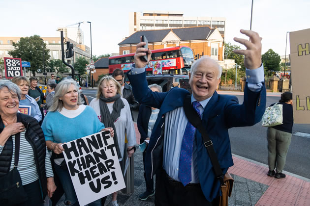 Cllr Sam Hearn in celebratory mood
