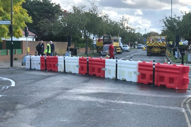 The barrier on Staveley Road