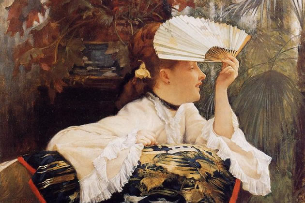 James Tissot &lsquo;The Fan&rsquo; 1875, Wadsworth Atheneum Museum of Art, Hartford Connecticut
