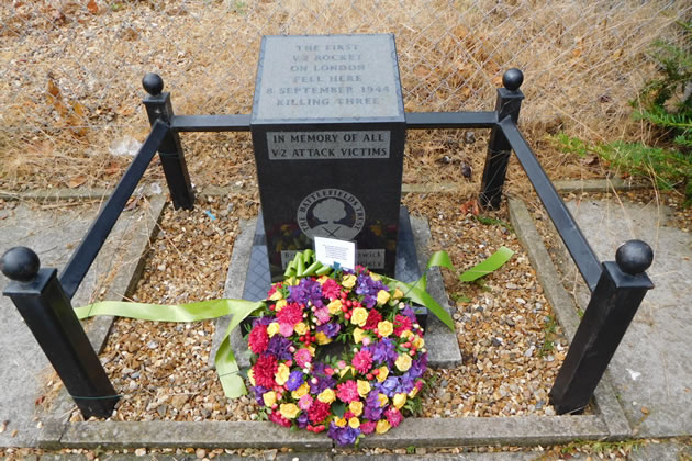 The wreath laid at the memorial
