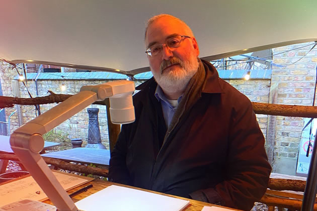 Chris Riddell OBE at Perivale Brewery, 2023. Photo: Perivale Brewery