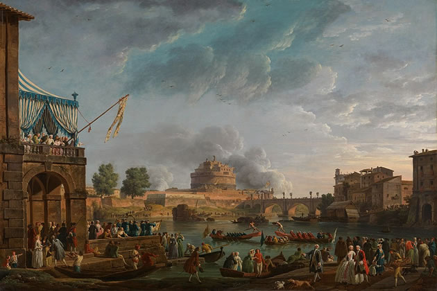 Claude-Joseph Vernet &ndash; A Sporting Contest on the Tiber &ndash; c 1750. Picture: National Gallery