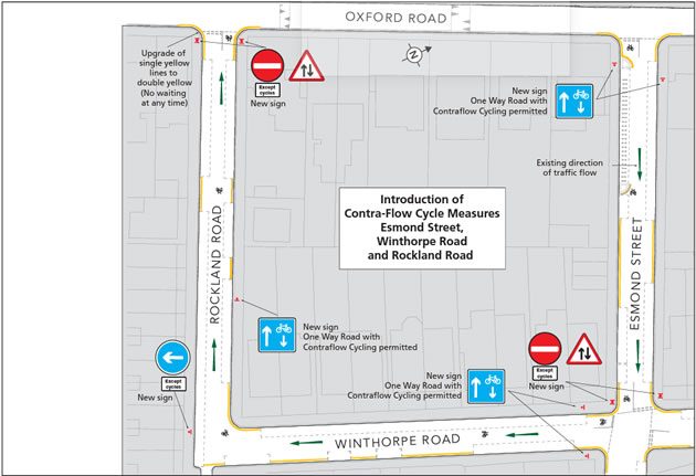 Contraflow scheme around Rockland Road