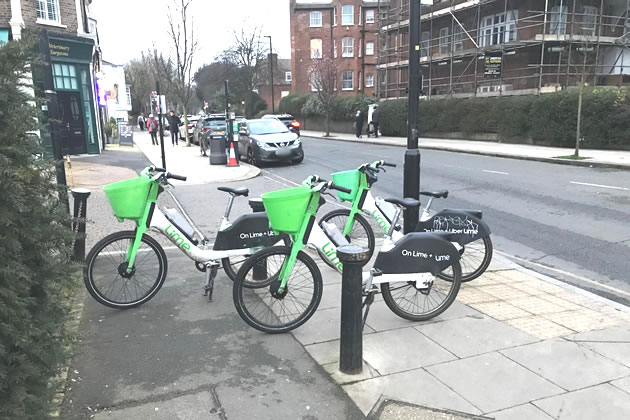 The council is concerned tht badly parked e-bikes may cause obstructions or hazard