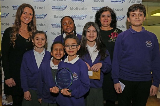 Staff and children from Miles Coverdale School in Shepherd's Bush at Evening Standard School Awards