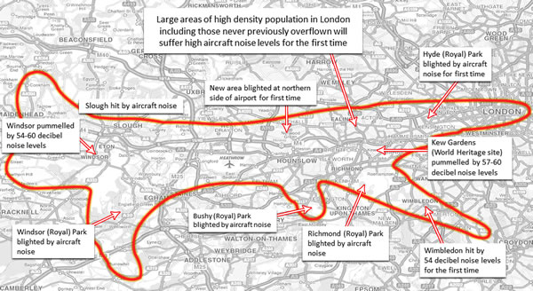 Heathrow third runway noise level map