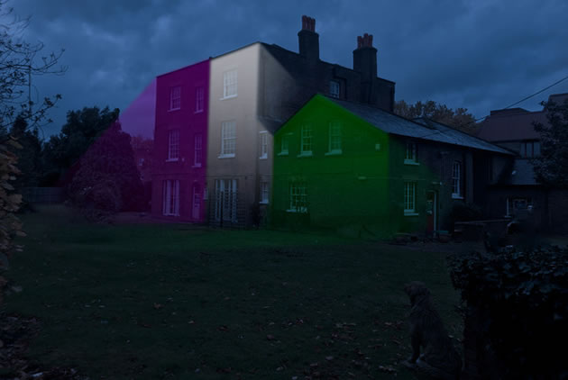 Dorset Hall in suffragette colours