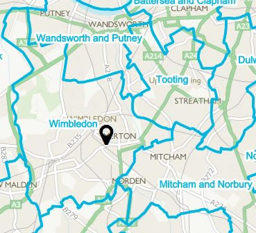 New proposed Wimbledon constituency map