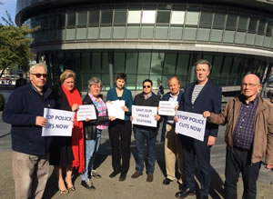 Lib Dems and police station petition at City Hall