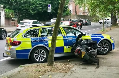 Police ram moped