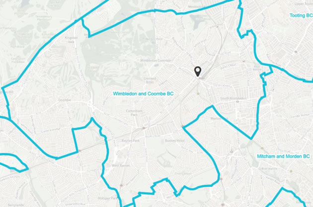 Planned new Wimbledon and Coombe constituency