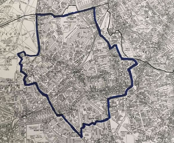 Wimbledon boundary map