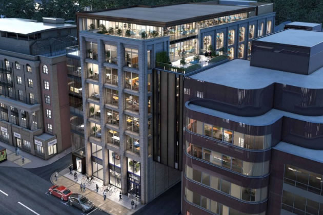 CGI of the planned 8-storey block of offices in Worple Road. Picture: Lidl GB.